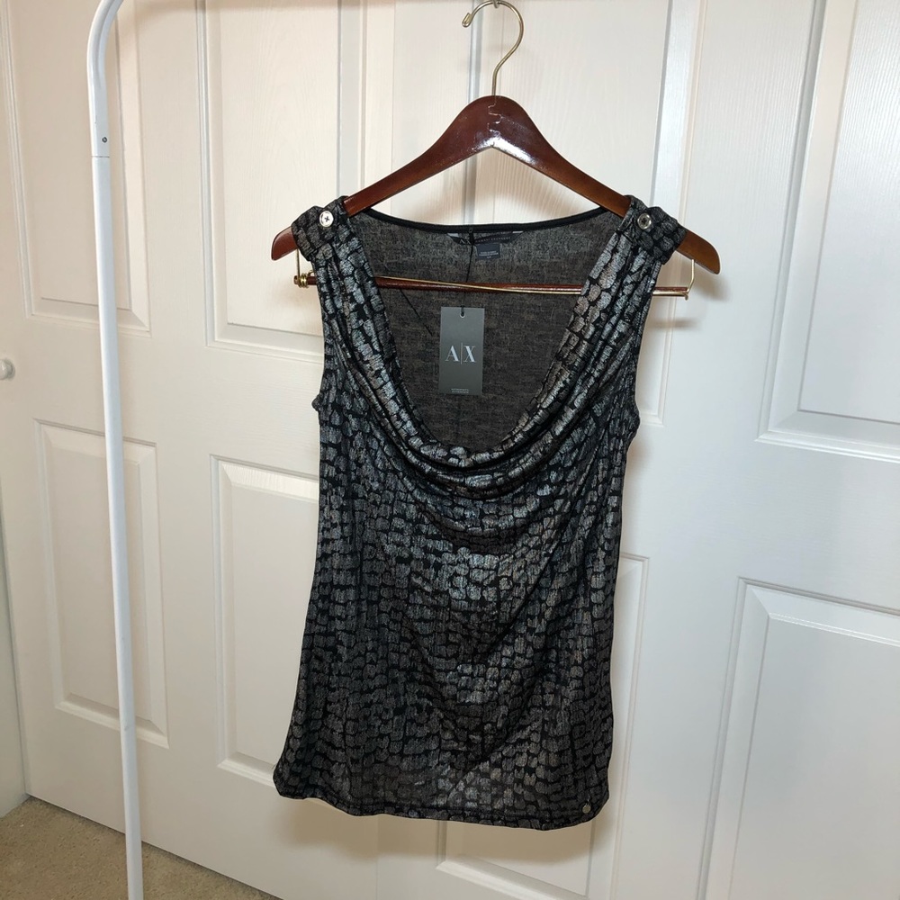 Silver-y black Armani top